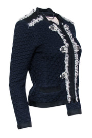 Current Boutique-Rebecca Taylor - Navy "Lana" Tweed Jacket Sz 4