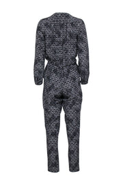 Current Boutique-Rebecca Taylor - Black & White Print Silk Jumpsuit Sz 2
