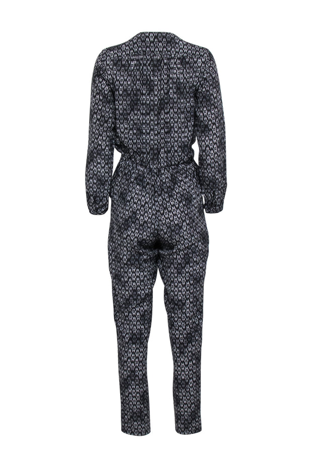 Current Boutique-Rebecca Taylor - Black & White Print Silk Jumpsuit Sz 2