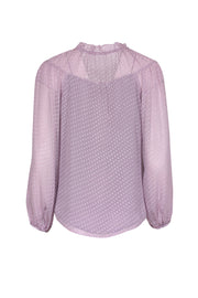 Current Boutique-Rebecca Taylor - Lilac Clip Dot Silk Blend Chiffon Blouse Sz 2