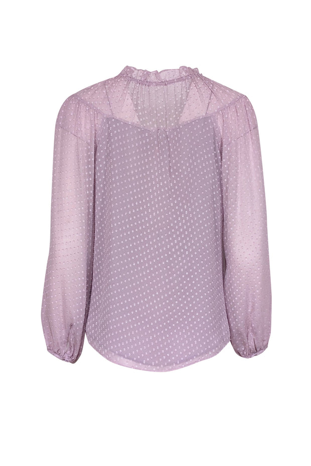 Current Boutique-Rebecca Taylor - Lilac Clip Dot Silk Blend Chiffon Blouse Sz 2