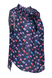 Current Boutique-Rebecca Taylor - Navy w/ Multi Color Floral Print Top Sz 8