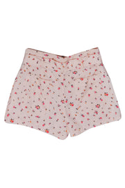 Current Boutique-Rebecca Taylor - Light Pink Mini Floral Print Shorts Sz 2