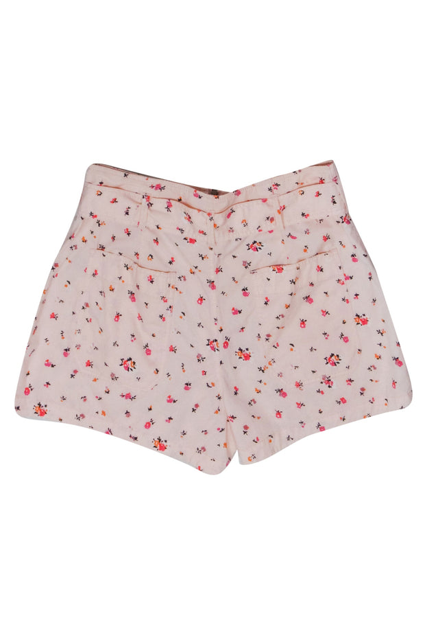 Current Boutique-Rebecca Taylor - Light Pink Mini Floral Print Shorts Sz 2