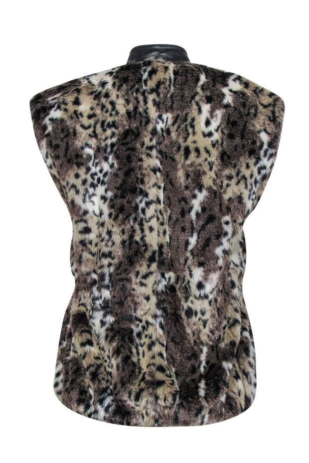 Current Boutique-Rebecca Taylor - Leopard Print Faux Fur Vest Sz 2