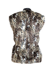 Rebecca Taylor - Leopard Print Faux Fur Vest Sz 2 - Current Boutique