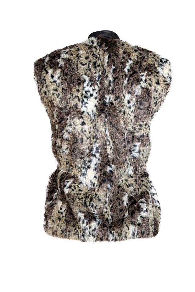 Rebecca Taylor - Leopard Print Faux Fur Vest Sz 2 - Current Boutique