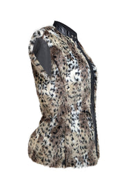 Rebecca Taylor - Leopard Print Faux Fur Vest Sz 2 - Current Boutique