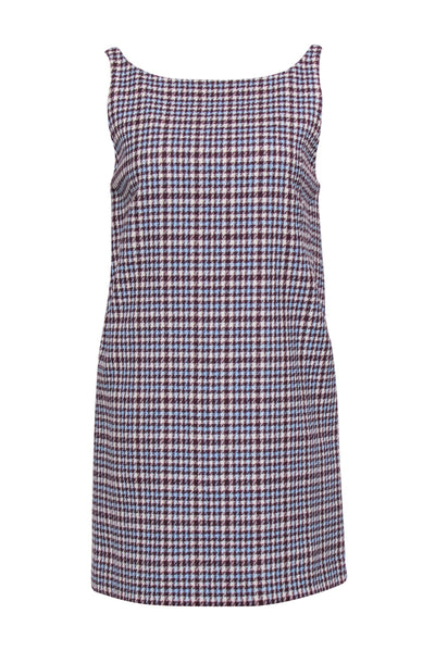 Current Boutique-Rebecca Taylor - Maroon & Blue Plaid Sleeveless Dress Sz 4