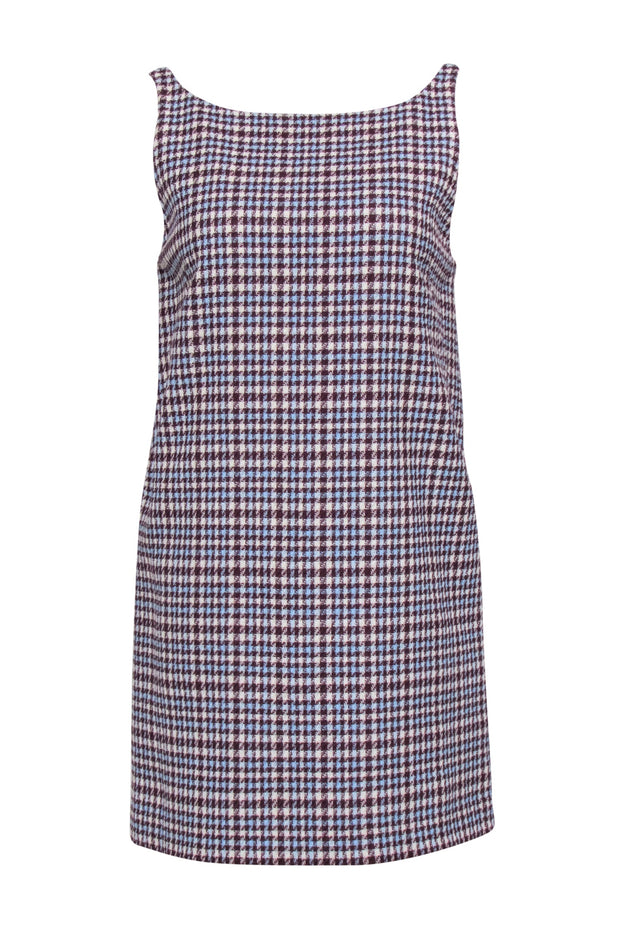 Current Boutique-Rebecca Taylor - Maroon & Blue Plaid Sleeveless Dress Sz 4