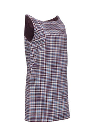 Current Boutique-Rebecca Taylor - Maroon & Blue Plaid Sleeveless Dress Sz 4