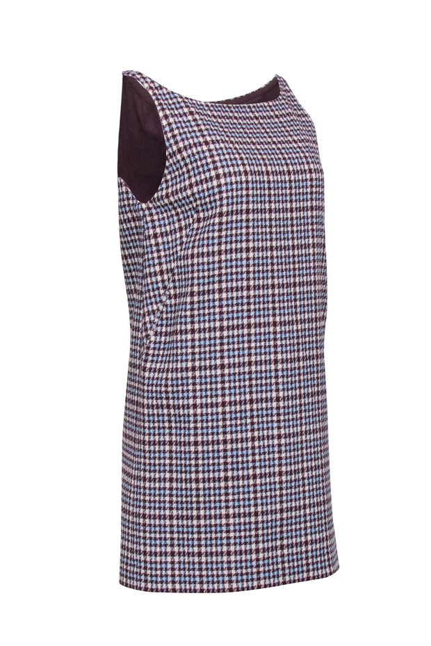 Current Boutique-Rebecca Taylor - Maroon & Blue Plaid Sleeveless Dress Sz 4