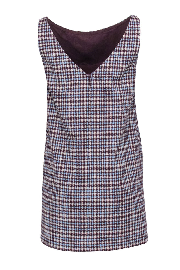 Current Boutique-Rebecca Taylor - Maroon & Blue Plaid Sleeveless Dress Sz 4