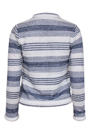 Current Boutique-Red Valentino - Ivory & Blue Stripe Knit Jacket Sz XS