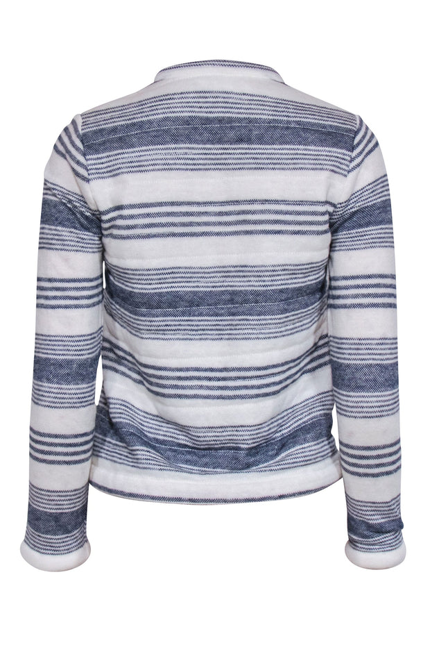 Current Boutique-Red Valentino - Ivory & Blue Stripe Knit Jacket Sz XS
