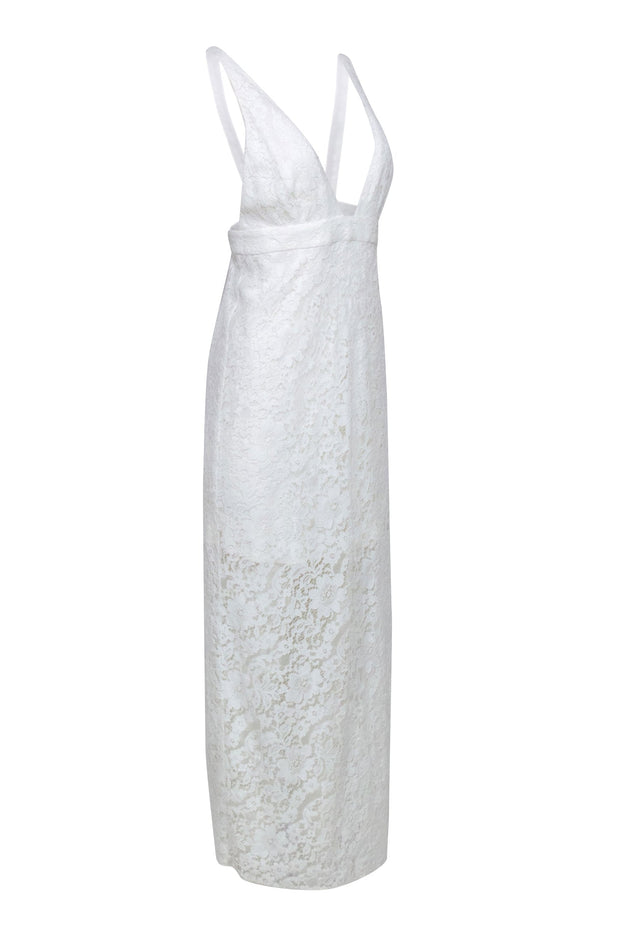 Current Boutique-Reformation - Ivory Lace Sleeveless Midi Dress Sz 6