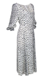 Current Boutique-Reformation - Cream w/ Black Spotted Print Long Sleeve Maxi Dress Sz 12