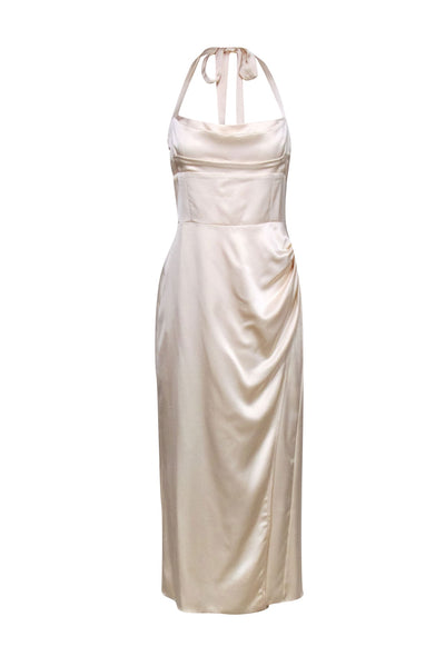 Current Boutique-Reformation - Cream “Solana” Satin Halter Dress Sz 10