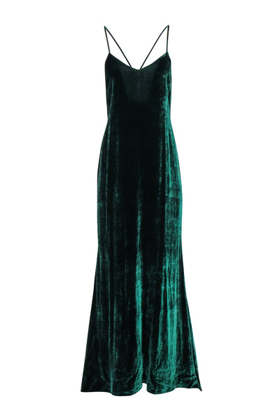 Current Boutique-Reformation - Green Velvet Sleeveless Maxi Formal Dress Sz M