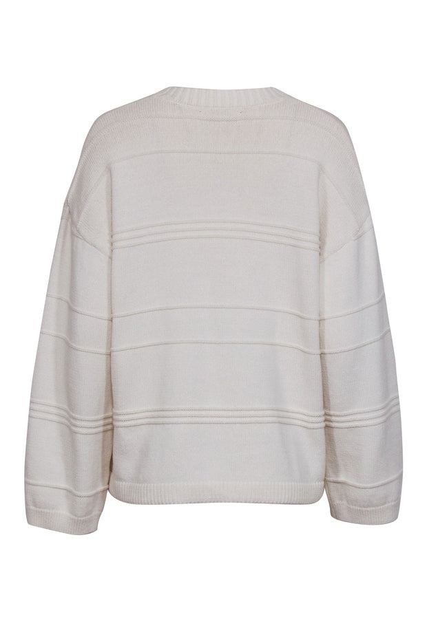 Current Boutique-Reformation - Cream Oversized V-neck Sweater Sz XS