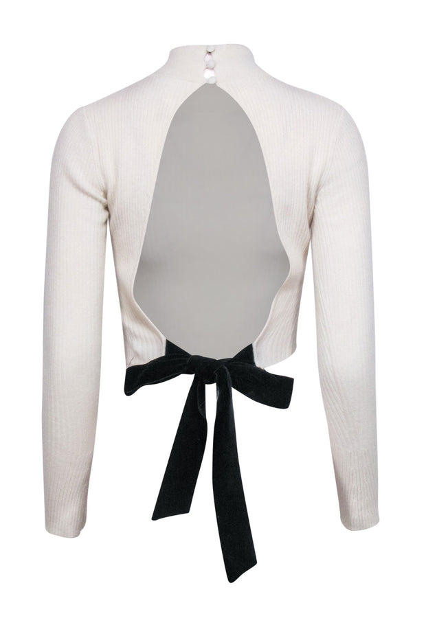 Current Boutique-Reformation - Ivory Recycled Cashmere Blend Open Back Thin Sweater Sz XS