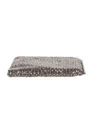 Current Boutique-Reiss - Silver Beaded Zip Top Clutch