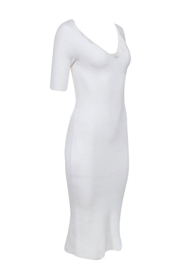 Current Boutique-Reiss - Cream Sweetheart Midi Dress Sz M