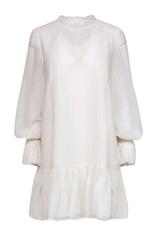 Current Boutique-Reiss - Ivory "Esme" Long Sleeve Shift Mini Dress Sz 8