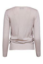Current Boutique-Reiss - Beige Metallic Wool Blend V-neck Sweater Sz 2