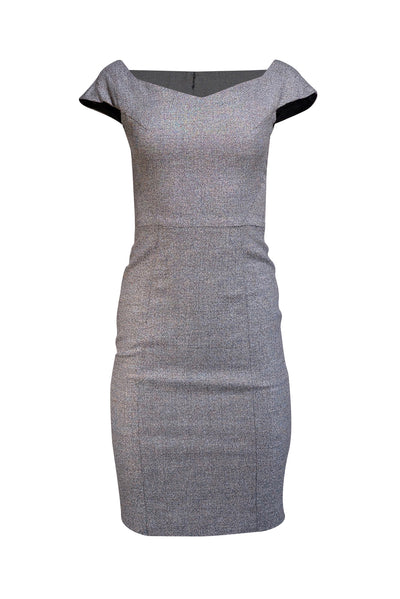 Reiss - Grey Wool Blend Cap Sleeve Sheath Dress Sz 0 - Current Boutique
