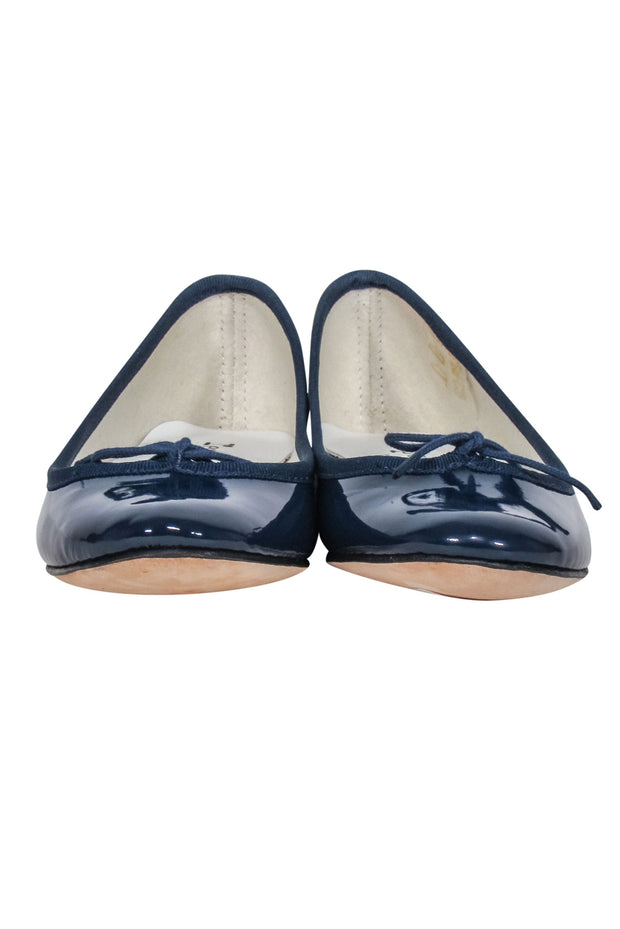 Current Boutique-Repetto - Navy Patent Leather "Cendrillon" Ballet Flats w/ Bow Sz 5.5