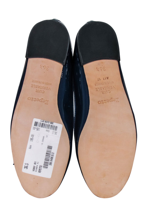 Current Boutique-Repetto - Navy Patent Leather "Cendrillon" Ballet Flats w/ Bow Sz 5.5