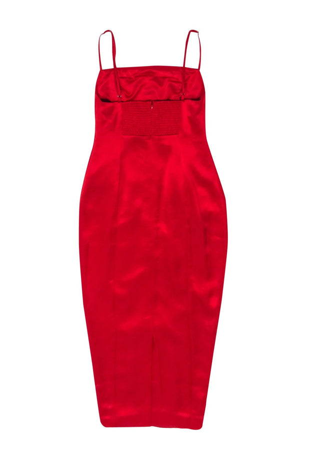 Current Boutique-Retrofete - Red Satin Sleeveless Midi Fitted Dress Sz XXS