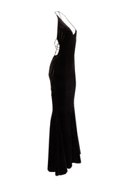 Current Boutique-Retrofete - Black Velvet Strappy Back Gown Sz M