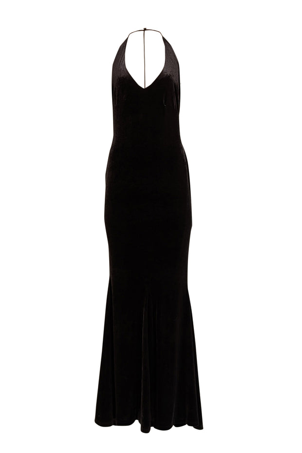 Current Boutique-Retrofete - Black Velvet Strappy Back Gown Sz M