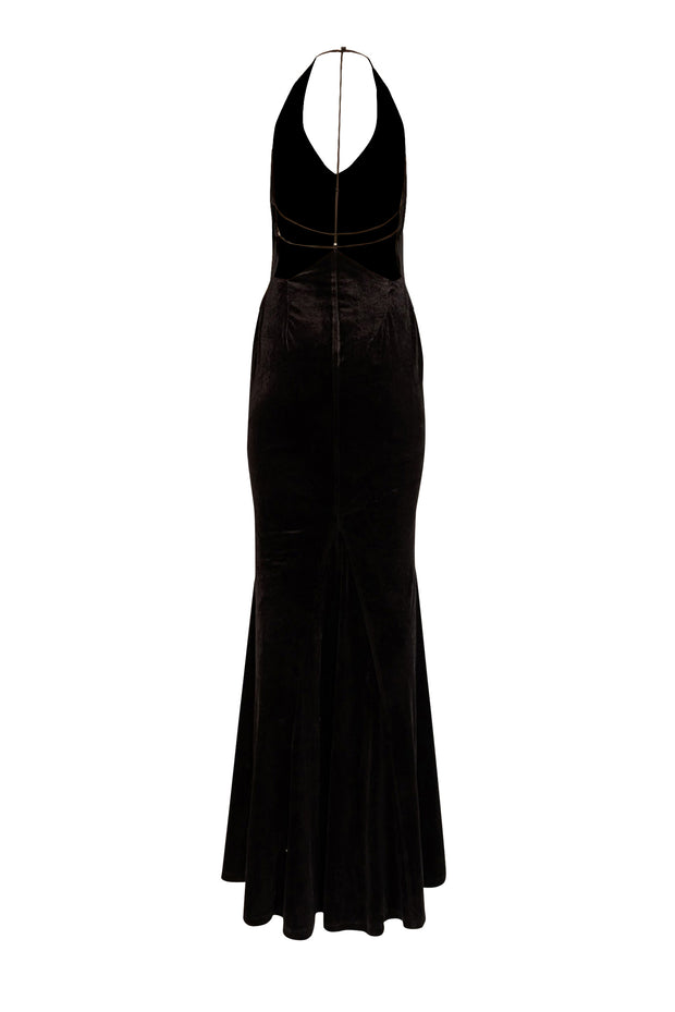 Current Boutique-Retrofete - Black Velvet Strappy Back Gown Sz M
