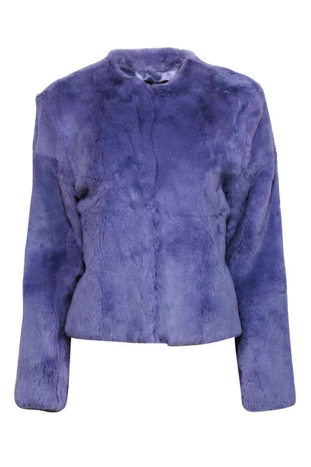 Current Boutique-Revue - Purple Rabbit Fur Jacket Sz 12