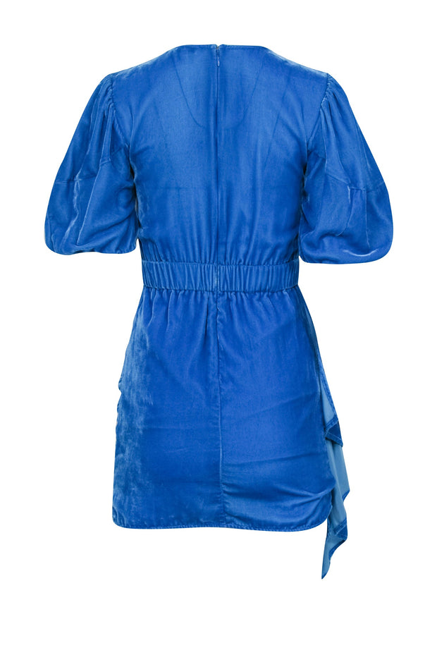 Current Boutique-Rhode - Bright Blue Velvet Short Sleeve Dress Sz XS