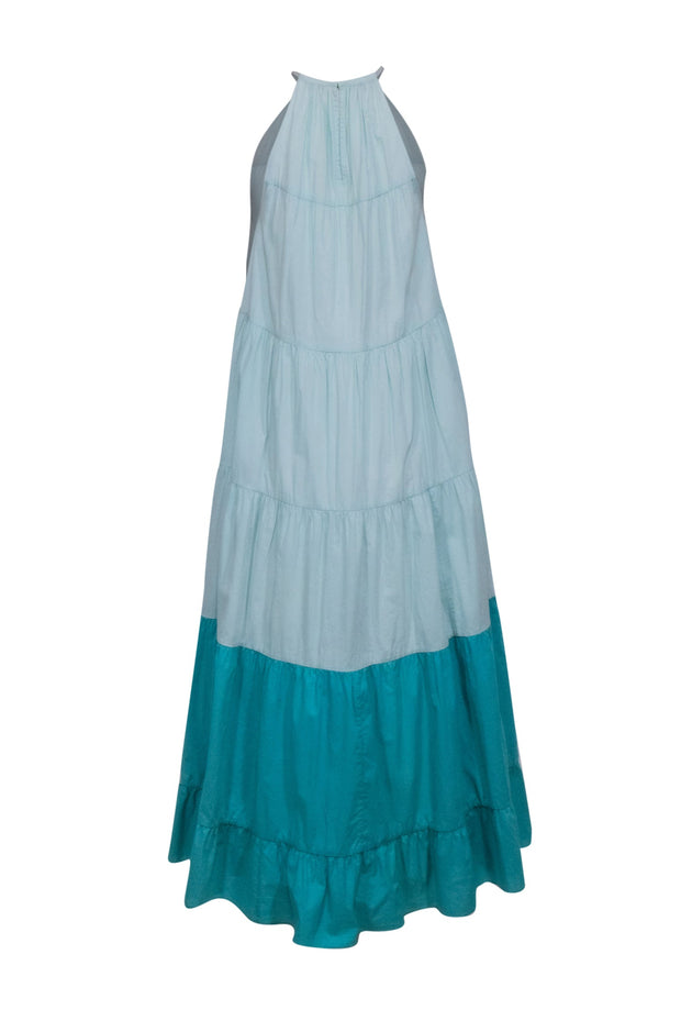 Current Boutique-Rhode - Mint Blue & Teal Color Block Sleeveless Maxi Dress Sz XS