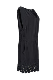 Current Boutique-Robert Rodriguez - Black Short Sleeve Circle Cut Out Details Mini Dress Sz 10