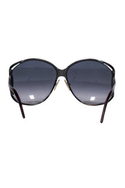 Current Boutique-Roberto Cavalli - Gunmetal Frames w/ Maroon Legs Sunglasses