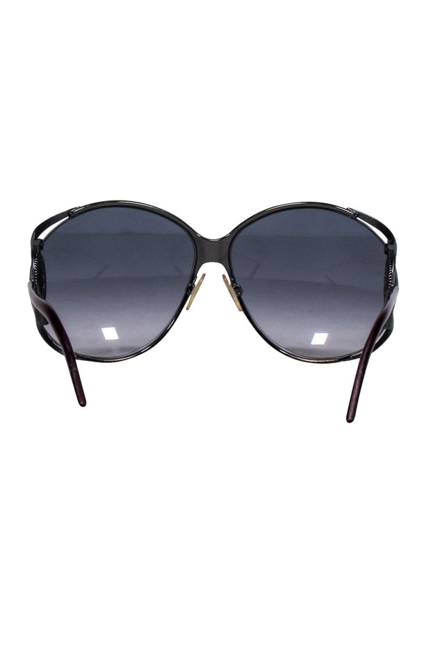 Current Boutique-Roberto Cavalli - Gunmetal Frames w/ Maroon Legs Sunglasses