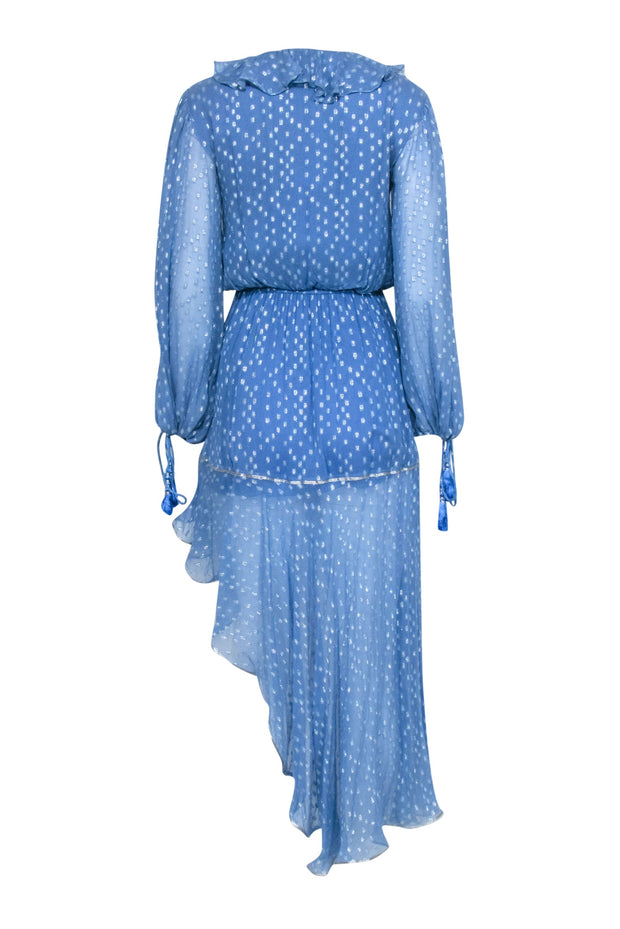Current Boutique-Rococo Sand - Blue & Silver Shimmer Formal Dress Sz S