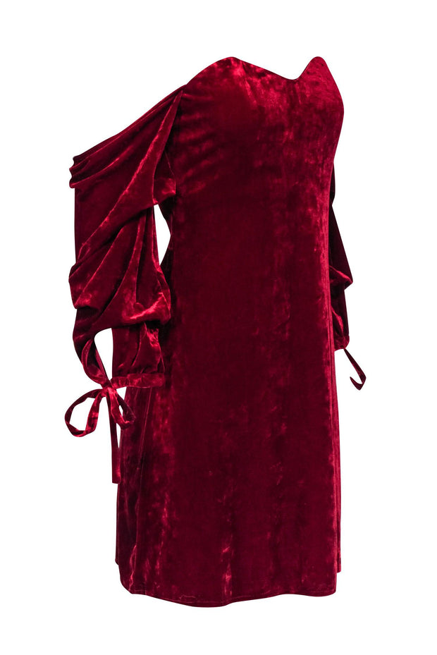 Current Boutique-Romeo & Juliet - Red Velvet Off-the-Shoulder Dress Sz S