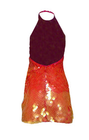 Ronny Kobo - Pink, Orange, & Yellow Ombre Sequin Halter Dress Sz S - Current Boutique