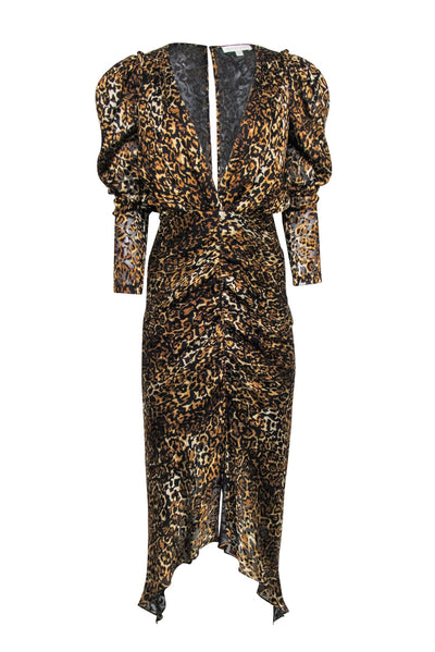 Current Boutique-Ronny Kobo - Tan & Black Burnout Leopard Print "Astrid" Dress Sz S
