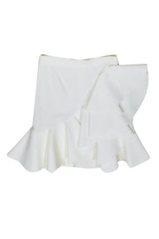 Current Boutique-Ronny Kobo - Ivory Mini Skirt w/ Ruffles Sz S