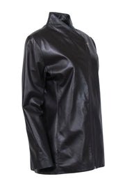 Current Boutique-Rossi & Caruso - Brown Sheep Leather Zipper Front Jacket Sz L