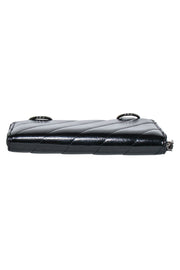 Current Boutique-Royln - Black Patent Leather Crossbody Wallet w/ Removable Strap
