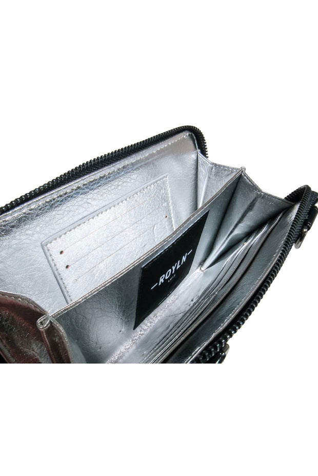 Current Boutique-Royln - Black Patent Leather Crossbody Wallet w/ Removable Strap